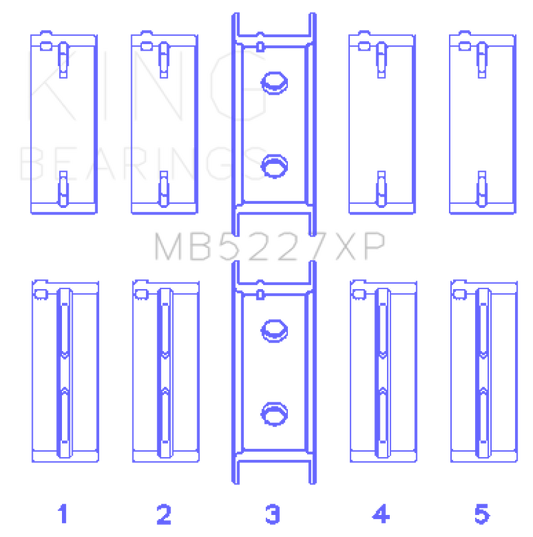 King Mitsubishi 4G63/4G64 6 Bolt 1st Gen DSM (Size 0.25mm) Performance Main Bearing Set