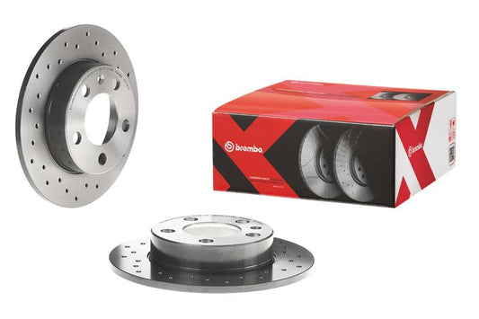 Brembo 2001 Audi TT Quattro/03-06 TT Quattro Rear Premium Xtra Cross Drilled UV Coated Rotor