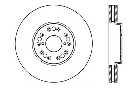 StopTech 93-05 Lexus GS 300/350/400/430/450H / 00-05 IS250/300/350 Front Right Drilled Rotor