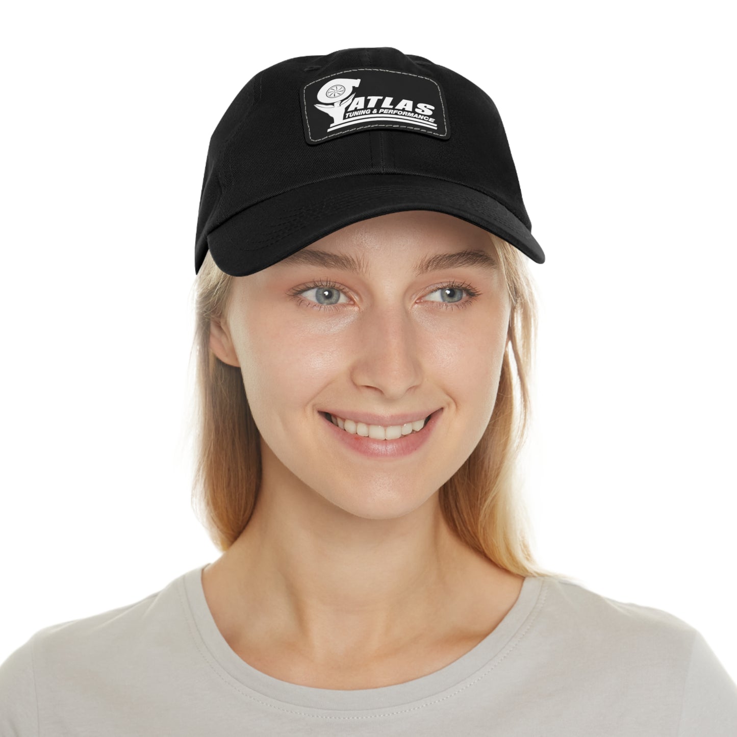 Atlas Tuning & Performance Dad Hat with Leather Patch - Perfect for Car Enthusiasts