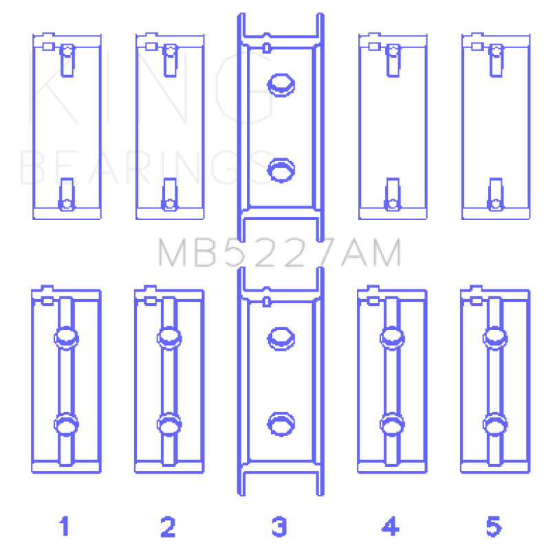 King Engine Bearings Mitsubishi 4G63/4G63T (->92) (Size +0.75mm) Main Bearing Set