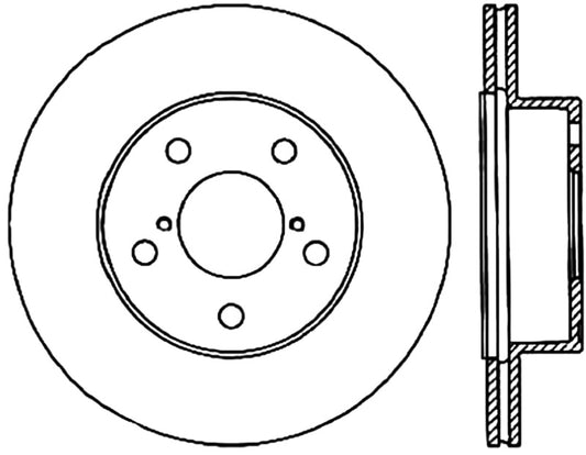 StopTech 05-07 Subaru Impreza WRX/STi Slotted & Drilled Left Rear Rotor