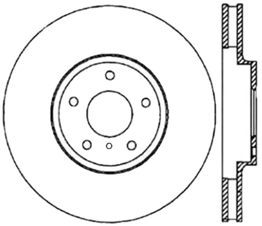 StopTech 06-18 Nissan Maxima SportStop Cryo Slotted & Drilled Front Right Rotor