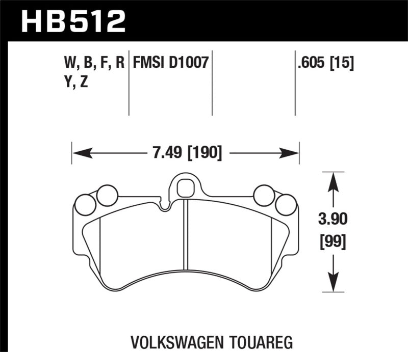 Hawk 08 Porsche Cayenne GTS/Turbo / 03-09 Cayenne / 04-05 VW Touareg DTC-30 Race Front Brake Pads