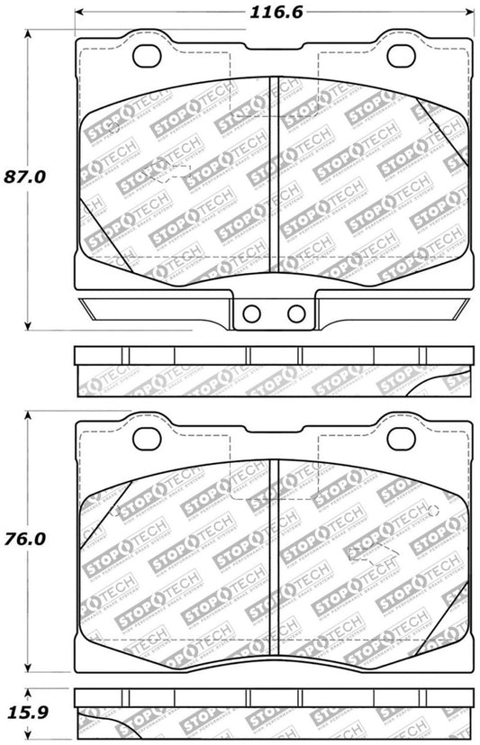 StopTech 05-12 Acura RL Street Select Front Brake Pads