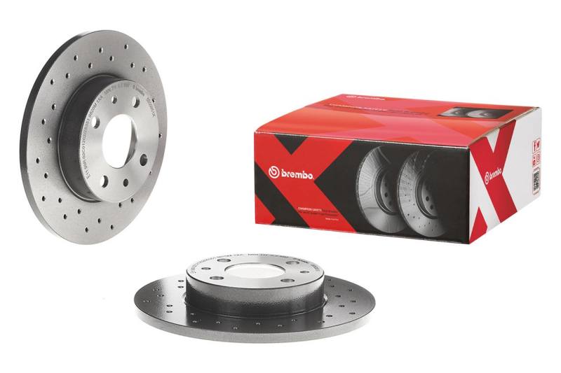 Brembo 00-06 Audi TT Quattro Rear Premium Xtra Cross Drilled UV Coated Rotor