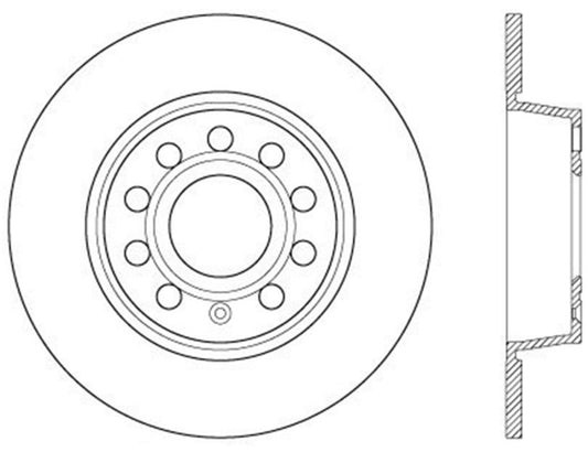 StopTech 10-12 and 15-16 Audi A3/A3 Quattro Sportstop Cryo Slotted & Drilled Rear Left Rotor