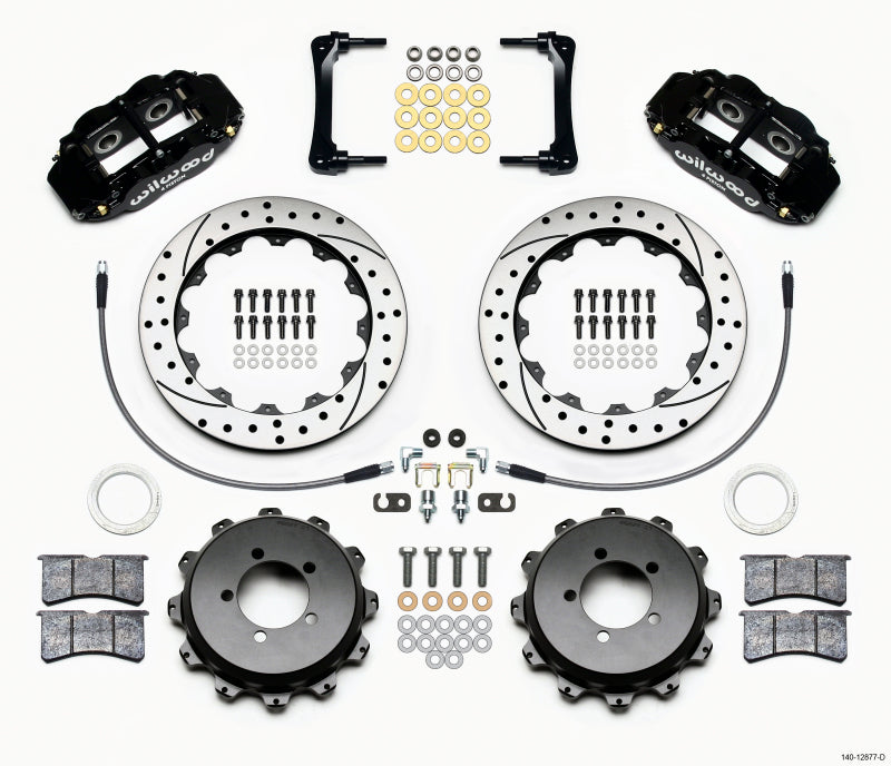 Wilwood Narrow Superlite 4R Rear Kit 12.88in Drilled 2008-2012 Subaru WRX w/Lines