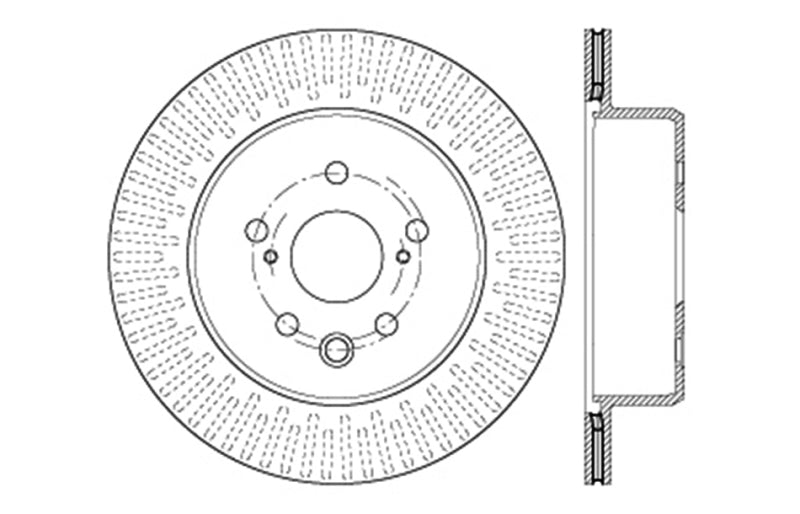 StopTech Lexus 13-15 GS350/14-15 IS350/13-15 GS350H/15 RC350 Right Rear Drilled Sport Brake Rotor