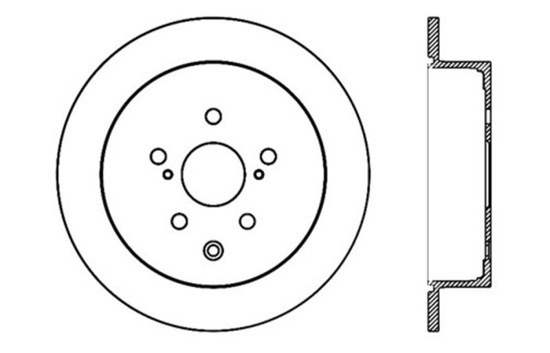 StopTech 14-16 Toyota Highlander Sport Drilled Rear Passenger Side Brake Rotor