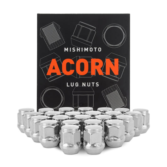 Mishimoto Steel Acorn Lug Nuts M12 x 1.5 - 24pc Set - Chrome