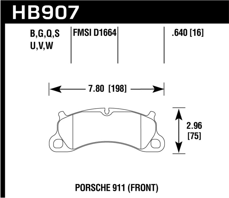 Hawk 12-16 Porsche 911 Carrera S HP+ Front Brake Pads