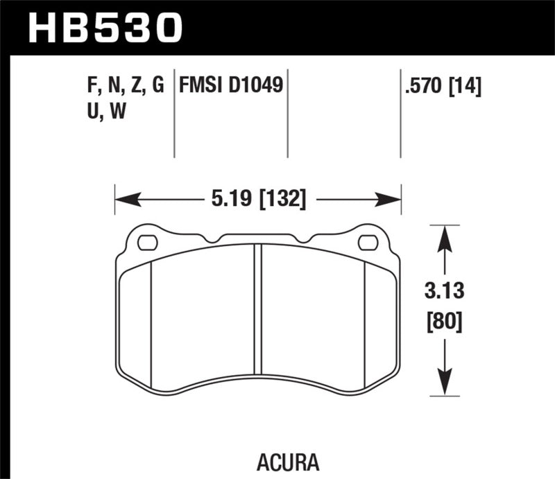 Hawk 07-08 Acura TL Type S DTC-30 Race Front Brake Pads