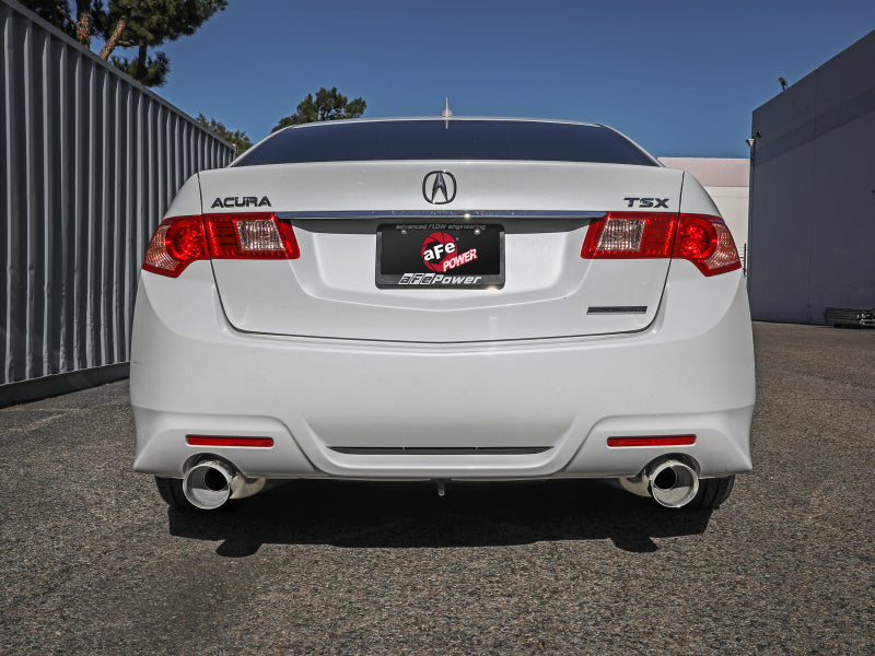 aFe 09-14 Acura TSX L4 2.4L Takeda 2-1/2in to 2-1/4in 304 SS Cat-Back Exhaust System w/Polished Tips