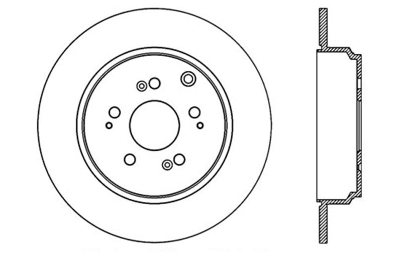 StopTech 07-14 Acura MDX / 07-14 Honda Pilot Drilled Sport Rear Left Rotor