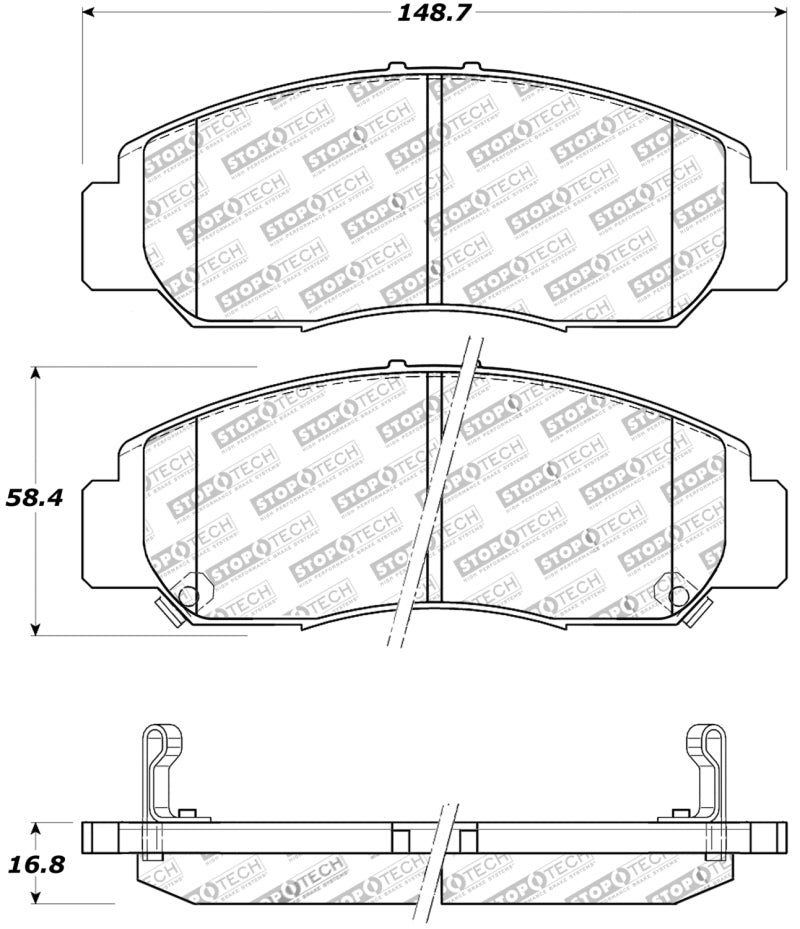 StopTech Street Touring 03-07 Honda Accord V6 A/T Front Brake Pads