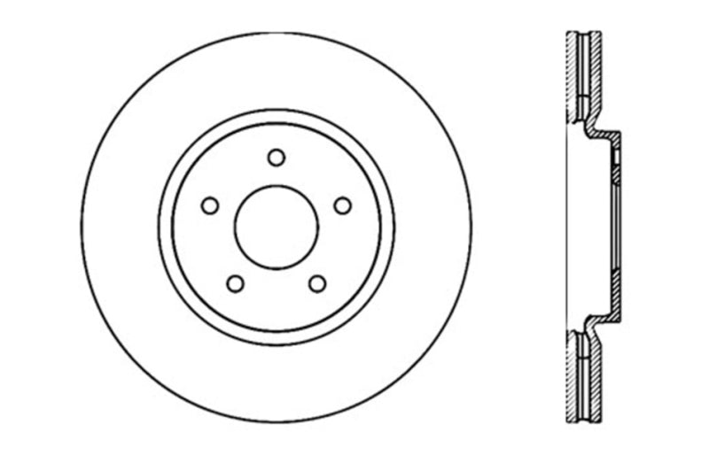 StopTech Nissan 370z / Infiniti G37 SportStop Cryo Drilled Front Left Rotor