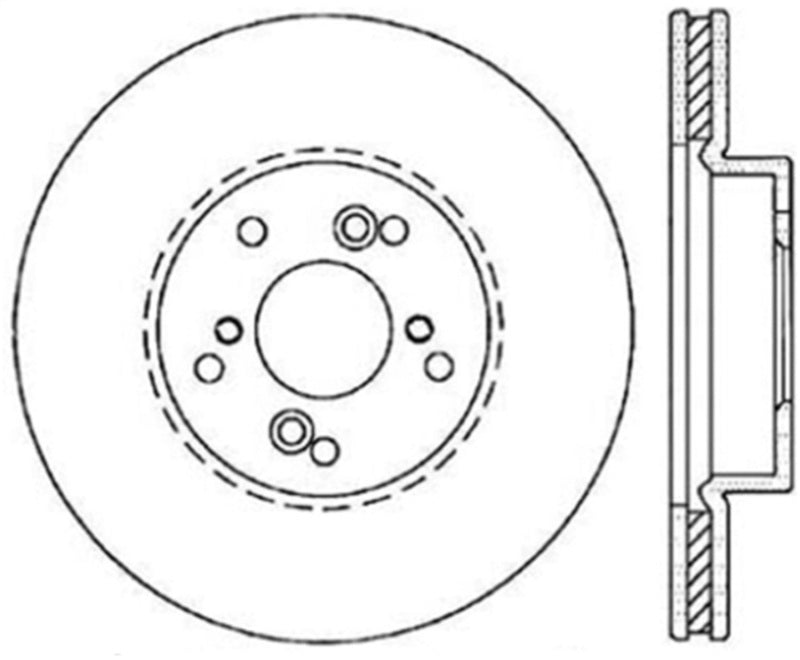 StopTech 04-14 Acura TSX SportStop Cryo Slotted & Drilled Front Left Rotor