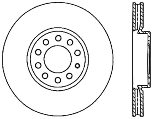 StopTech 15-18 Audi A3/A3 Quattro Cryo Sport Drilled & Slotted Front Right Rotor