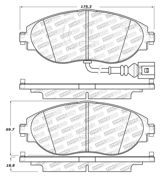 StopTech 14-18 Audi S3 Street Select Front Brake Pads