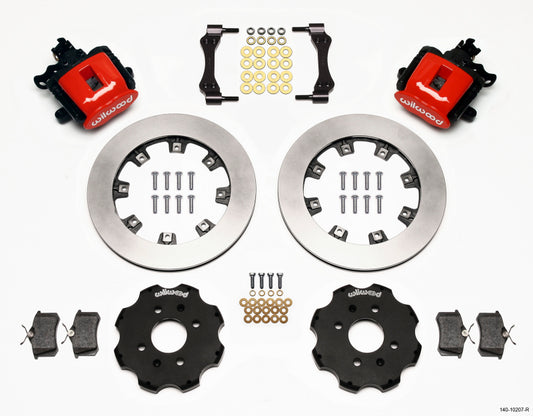 Wilwood Combination Parking Brake Rear Kit 12.19in Red Civic / Integra Disc 2.39 Hub Offset